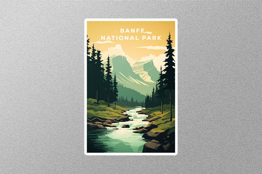 Vintage Banff National Park Travel Sticker