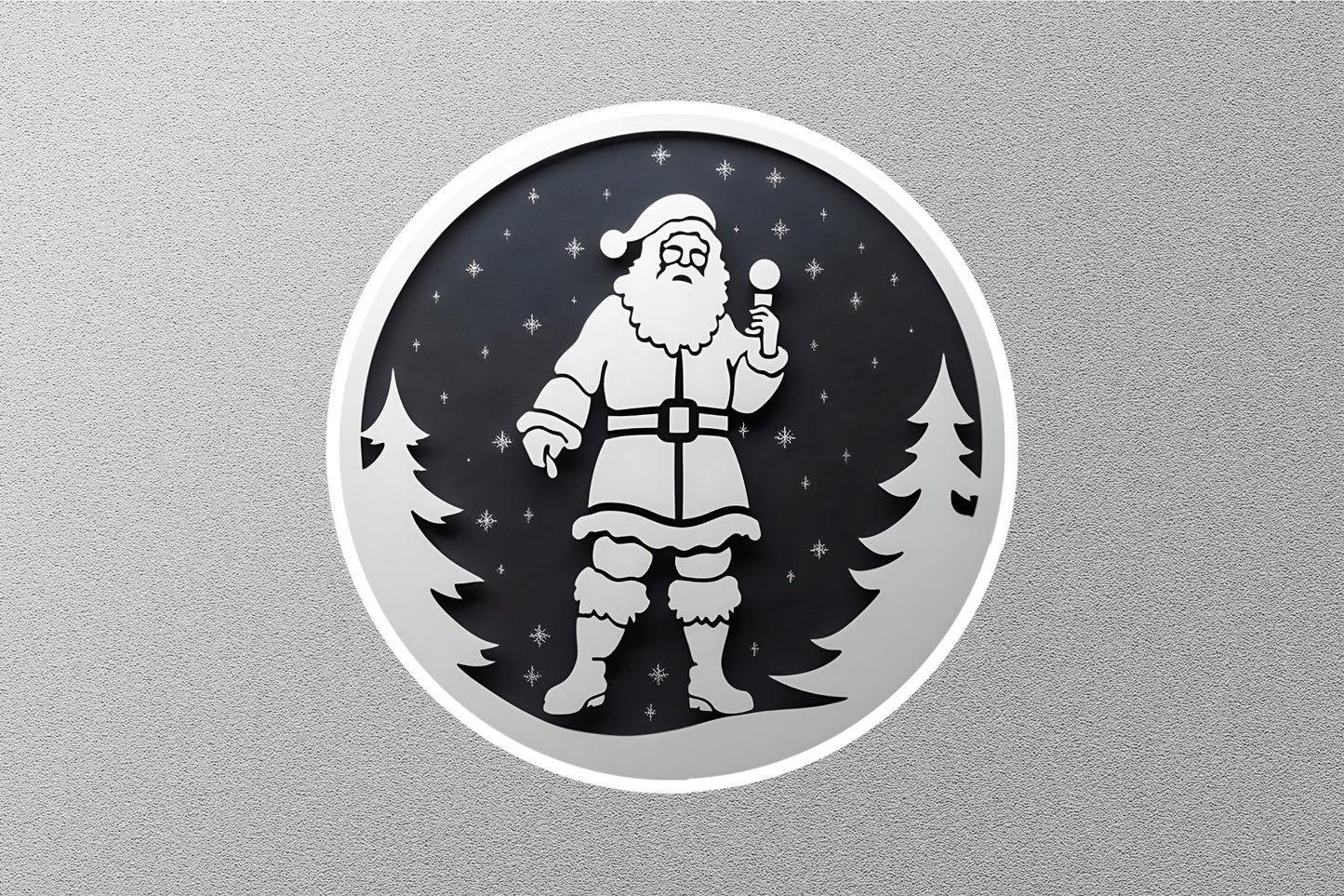 Santa Claus Snow Globe Christmas Sticker