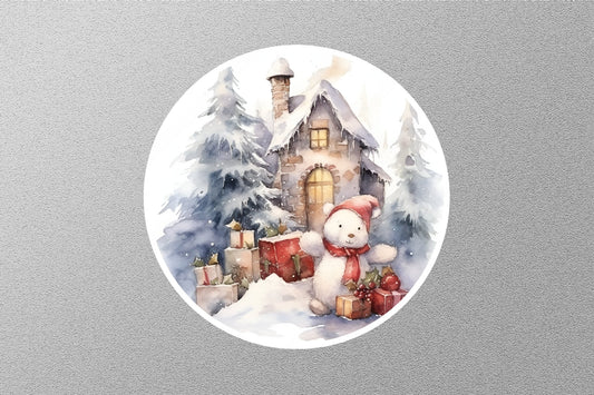 Snow Globe Toy Santa Christmas Sticker