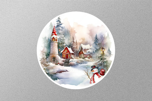 Santa In The Snow Christmas Sticker