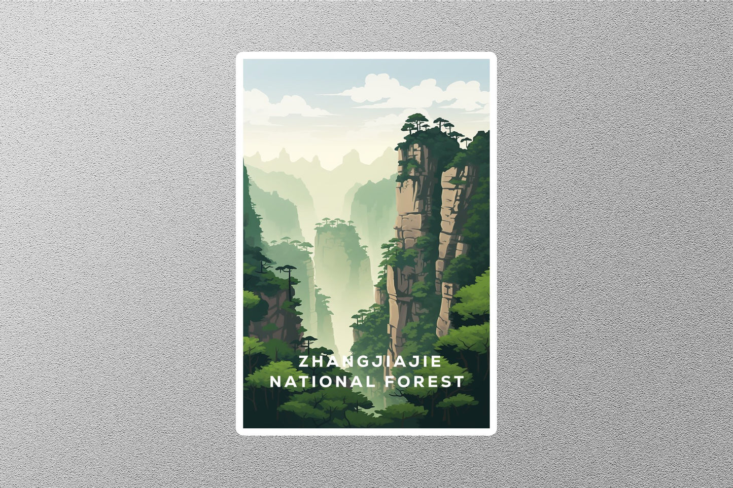 Vintage Zhangjiajie National Forest Park Travel Sticker