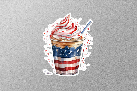 American Flag Ice Cream Sticker