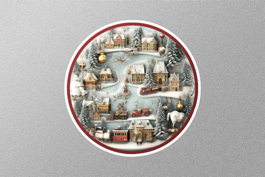 Village Houses With Light Christmas Sticker