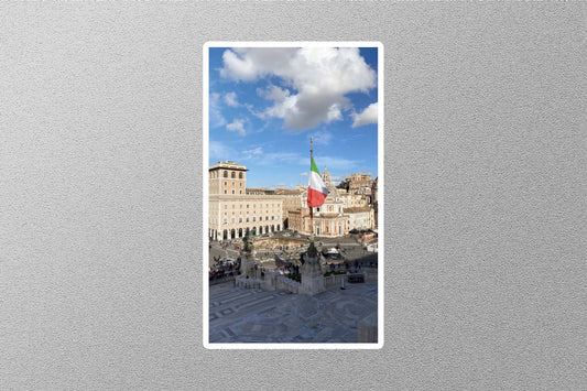 Roma With Flag Travel Sticker