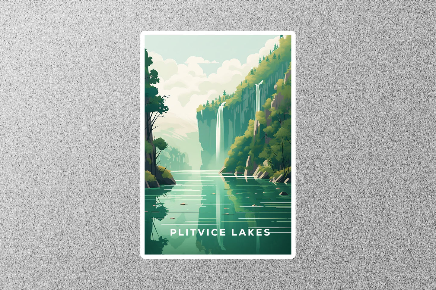 Vintage Plitvice Lakes National Park 2 Travel Sticker