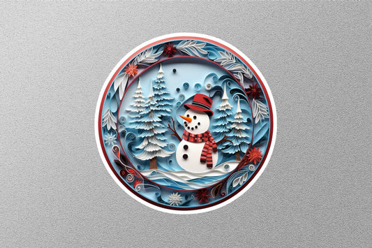 Snow Man Winter Holiday Sticker