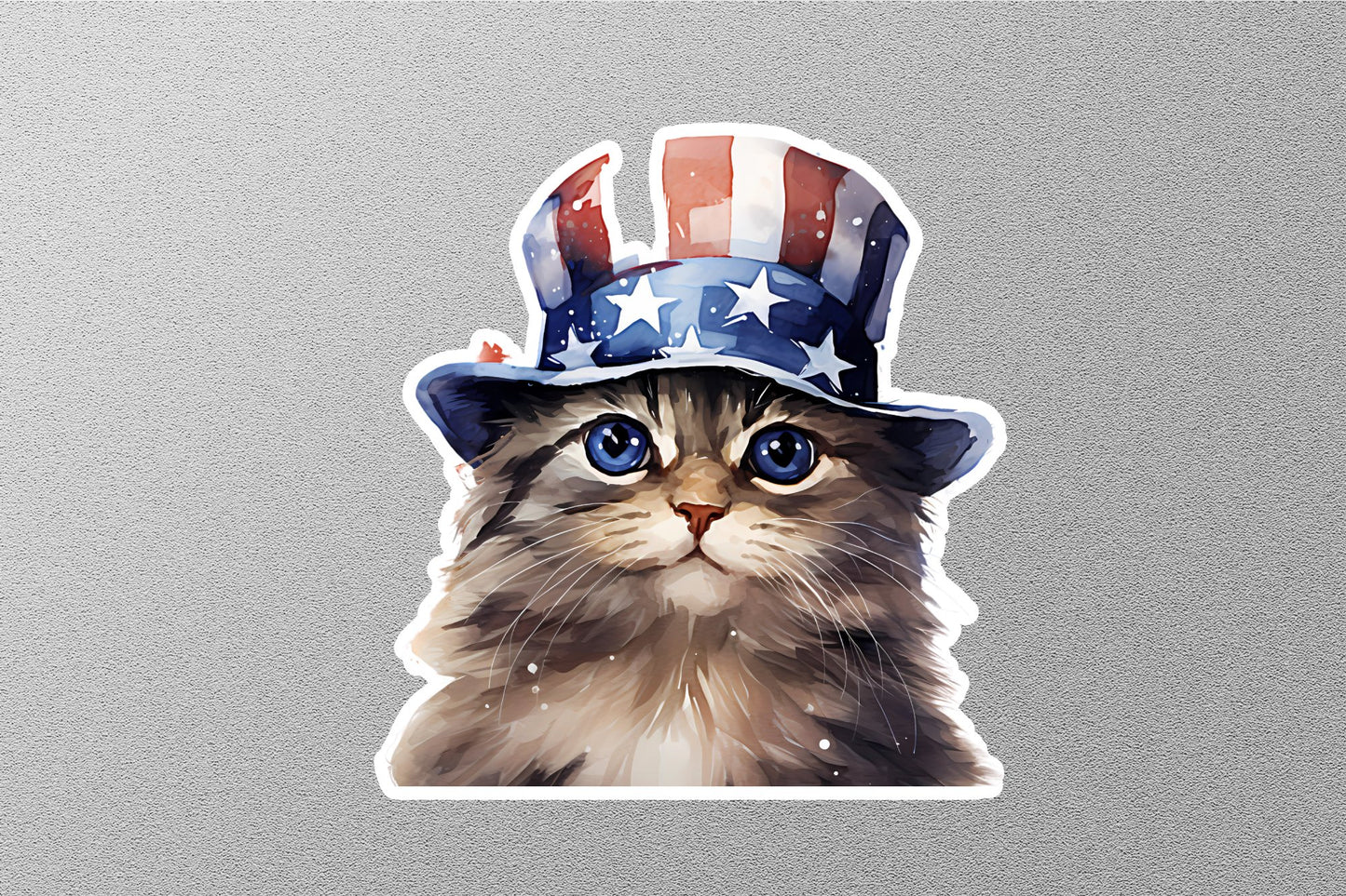 American Flag With Cat Sticker