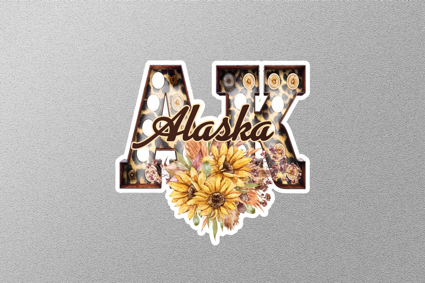 Floral Alaska State Sticker