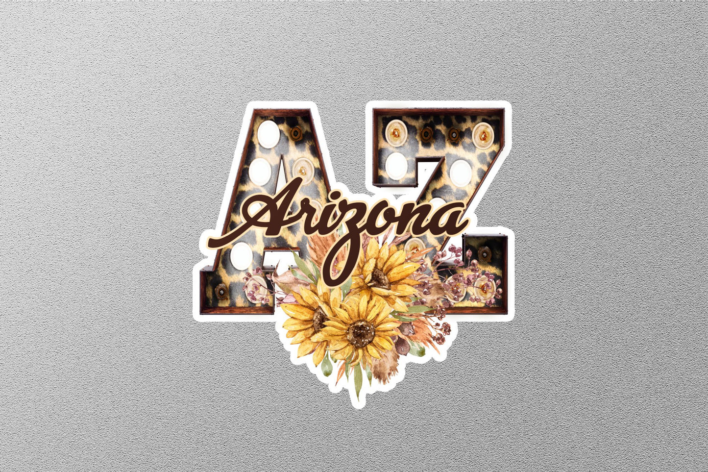 Floral AZ Arizona With Sunflower State Sticker