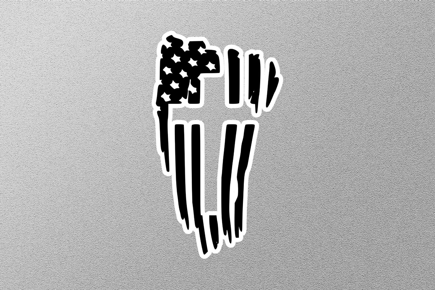 Cross And American Flag Sticker