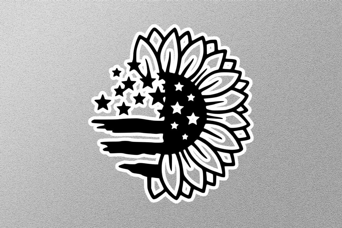 Sunflower Bench USA Flag Sticker