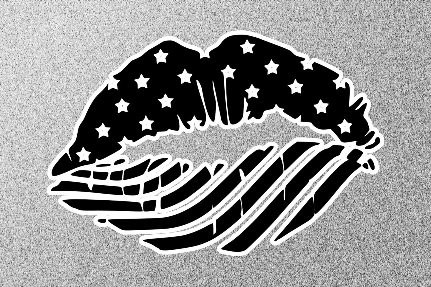 American Flag on Lips Sticker