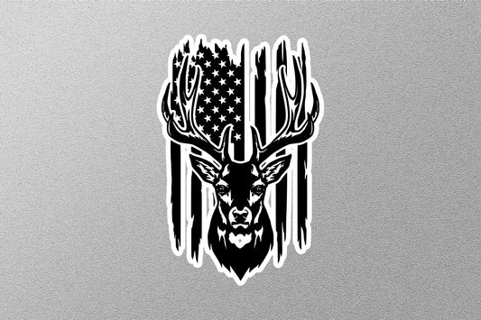 USA Deer Distressed Flag Sticker
