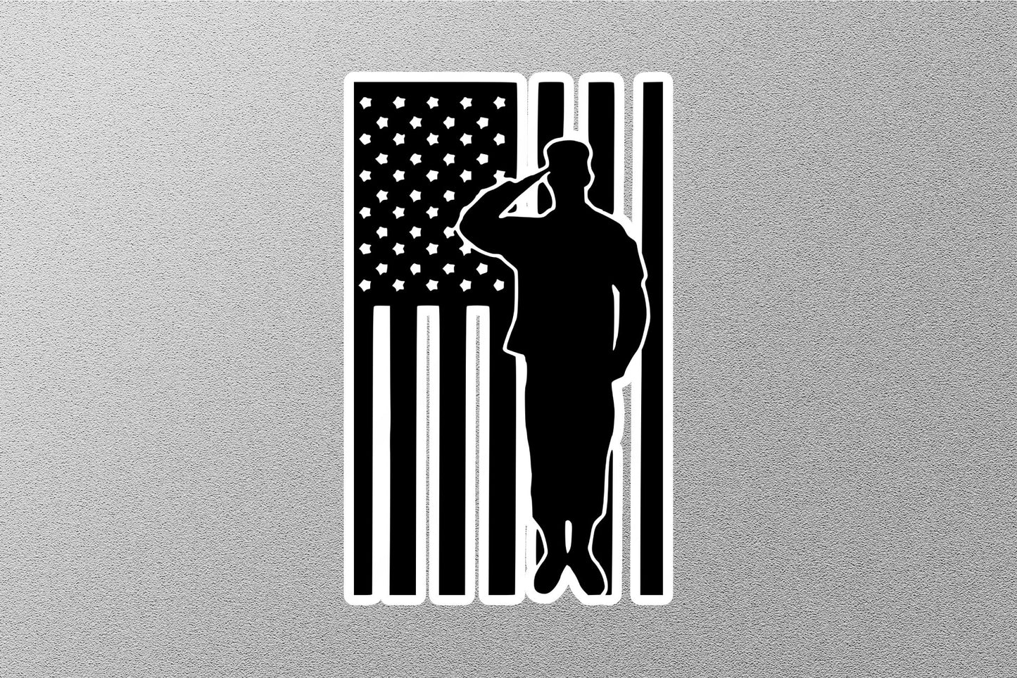 Soldier Salute to USA Flag Sticker