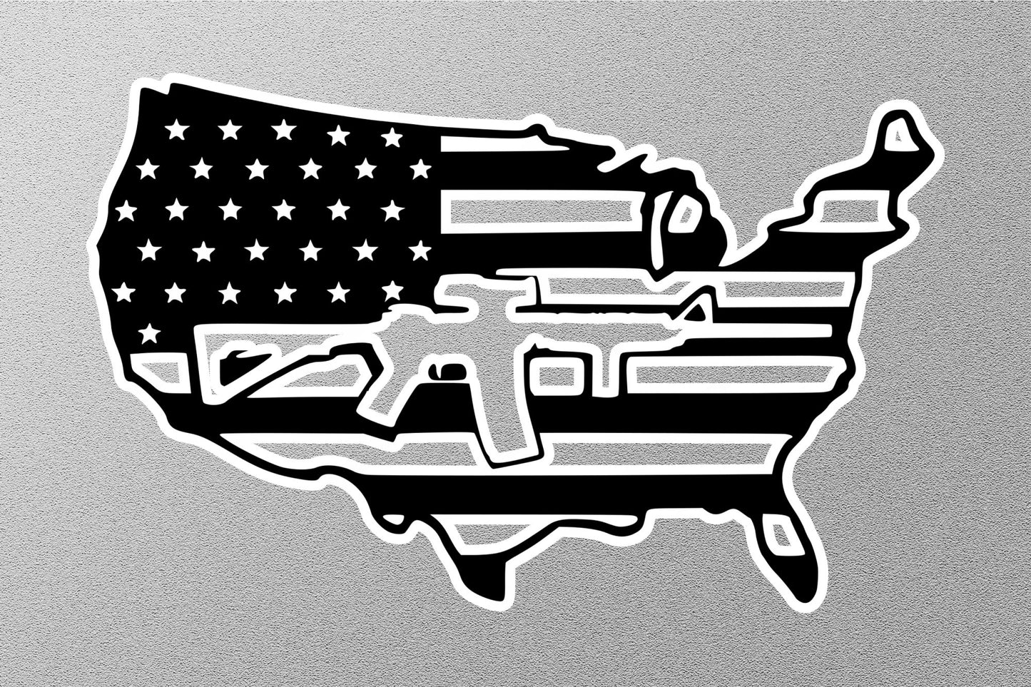 American Flag with ar 15 Cutout Sticker