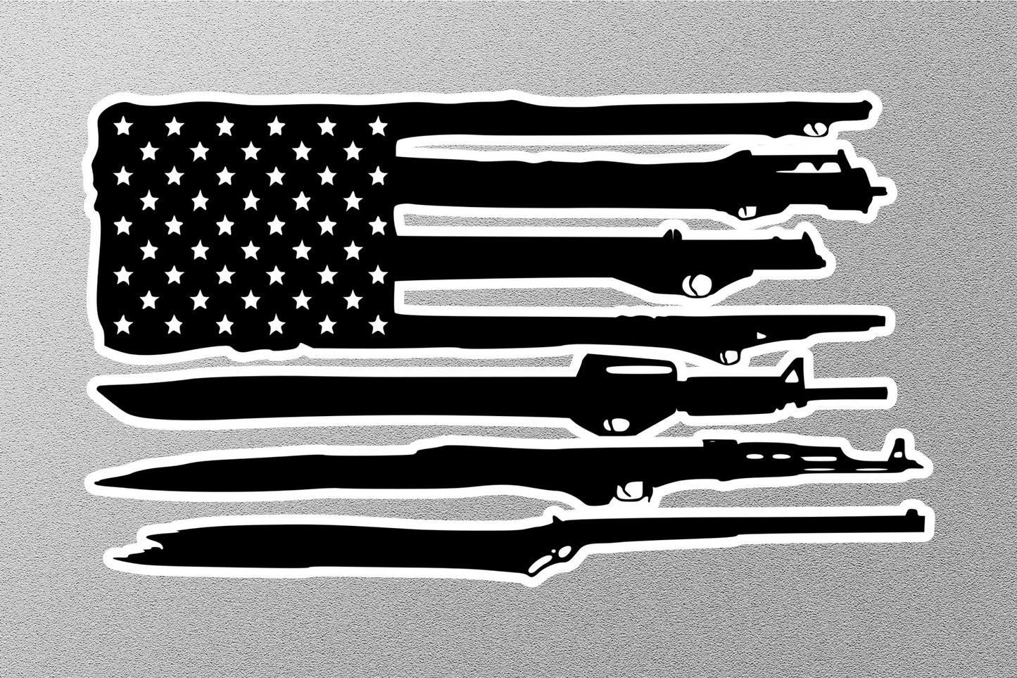 USA Gun Flag Sticker