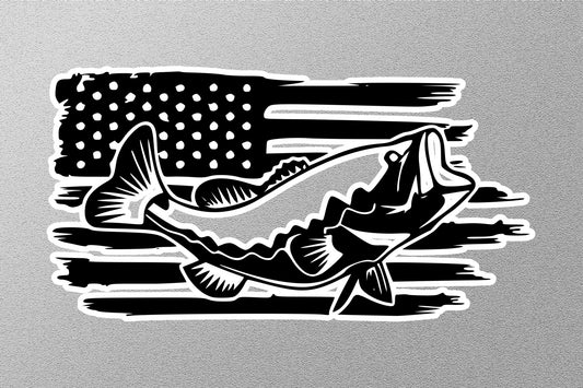 Fish American Flag Sticker