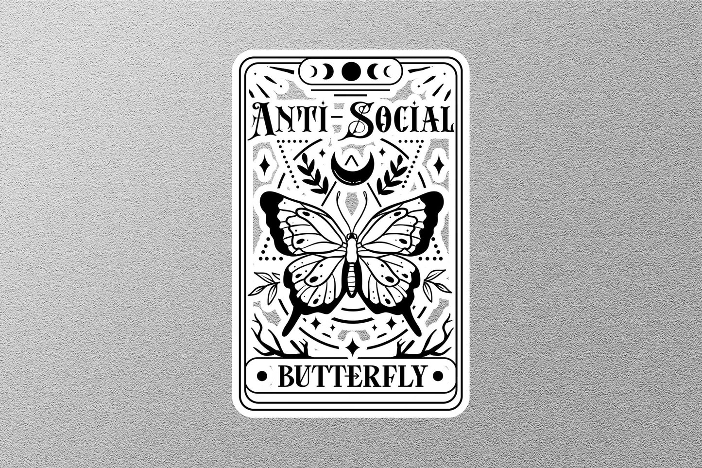 Anti Social Butterfly Funny Tarot Sticker