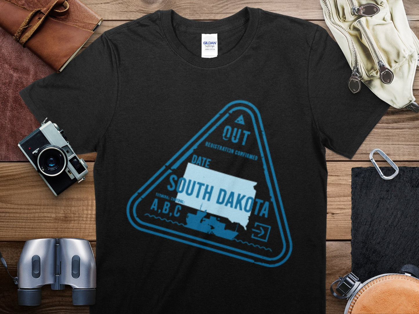 South Dakota Stamp Travel T-Shirt, South Dakota Travel Shirt