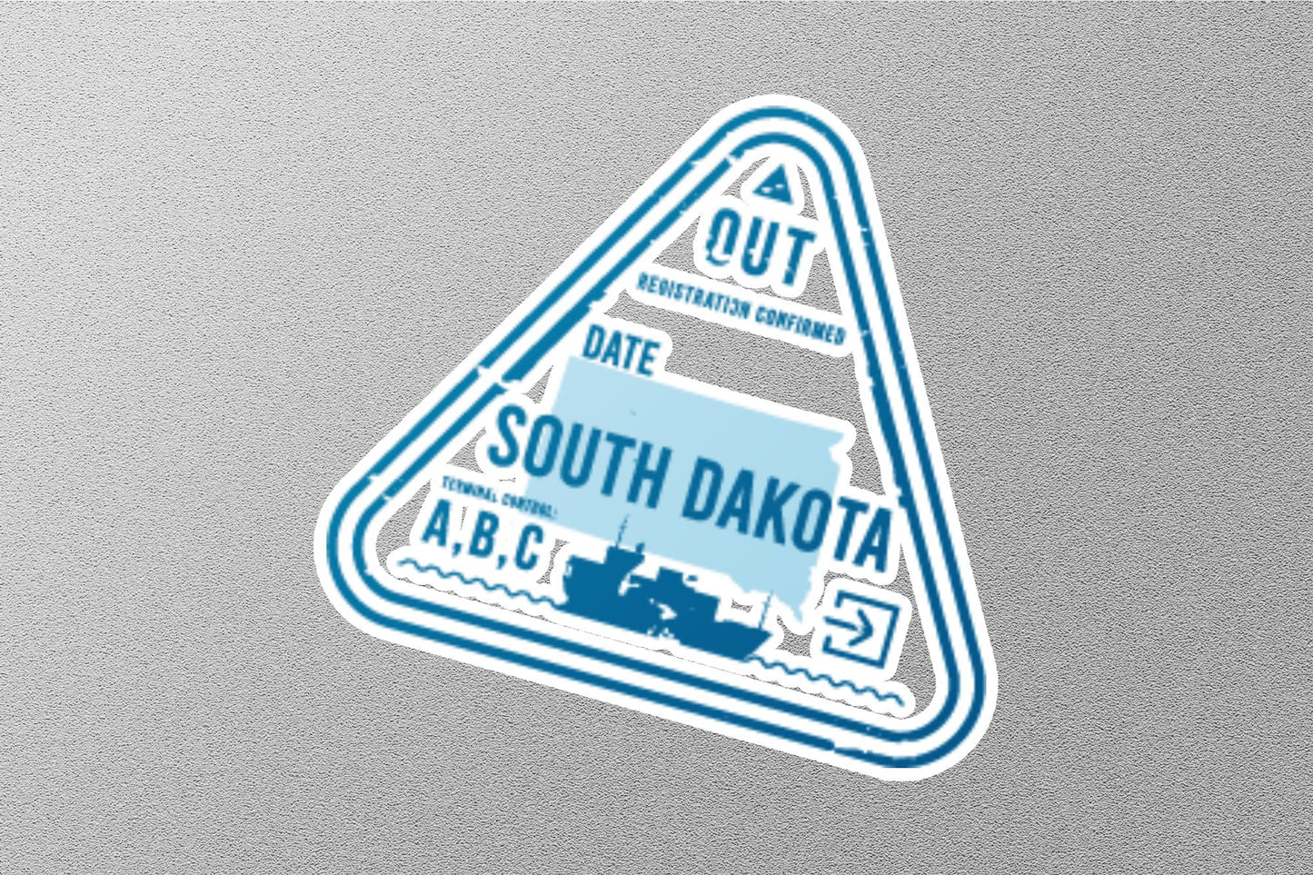Wholesale South Dakota Departure Travel Stamp Sticker