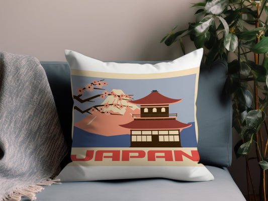 Vintage Japan Throw Pillow