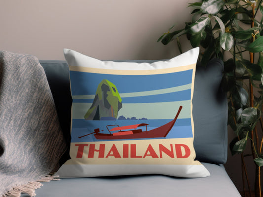 Vintage Thailand Throw Pillow