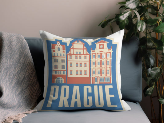 Vintage Prague Throw Pillow