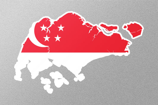 Singapore Country  Flag Sticker