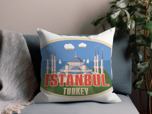 Vintage Istanbul Turkey Throw Pillow