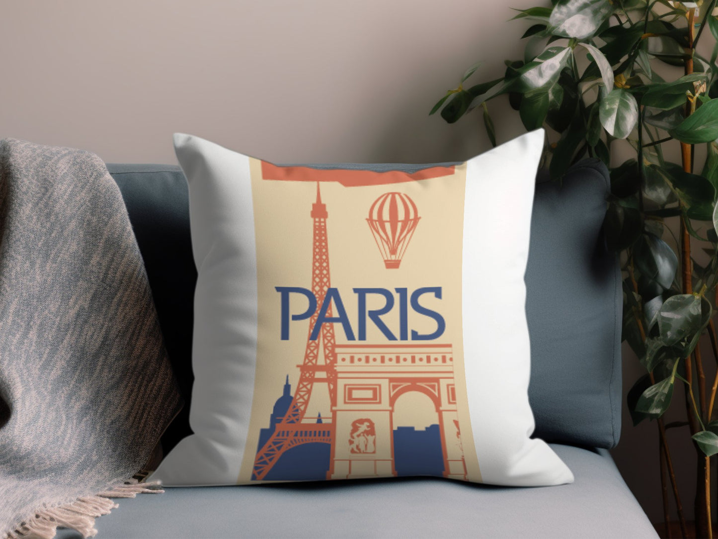 Vintage Paris Throw Pillow