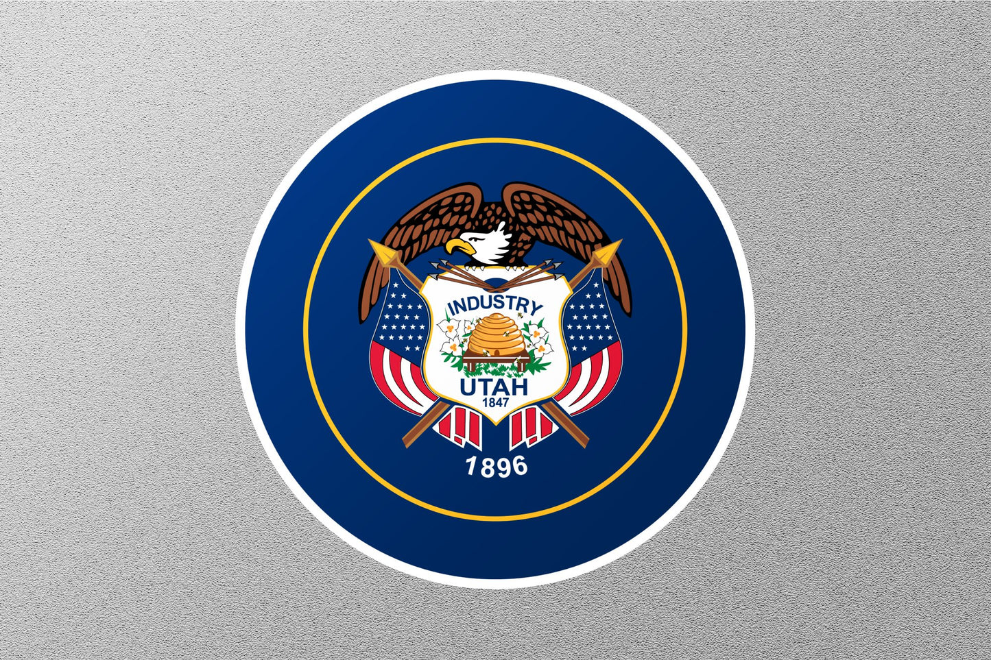 Utah State Flag Circle Sticker