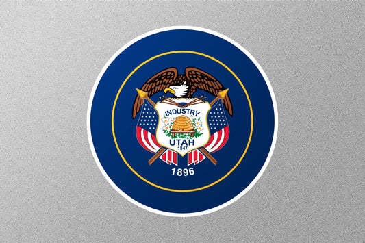 Utah State Flag Circle Sticker