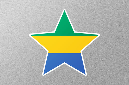 Gabon Star Flag Sticker