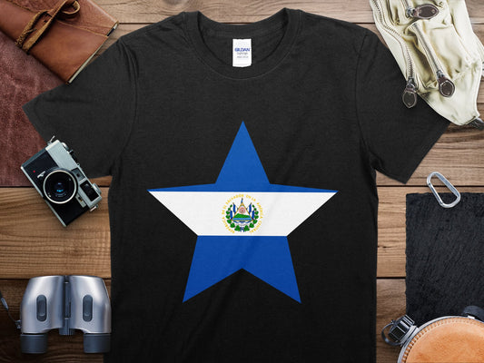 El Salvador Star Flag T-Shirt, El Salvador Flag Shirt