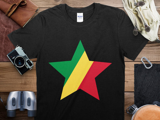 Republic of the Congo Star Flag T-Shirt, Republic of the Congo Flag Shirt