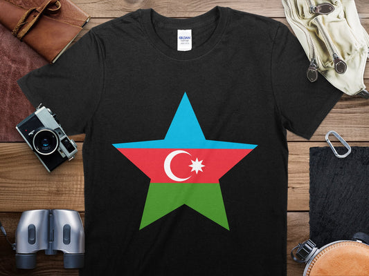 Azerbaijan Star Flag T-Shirt, Azerbaijan Flag Shirt