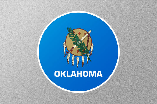 Oklahoma State Flag Circle Sticker