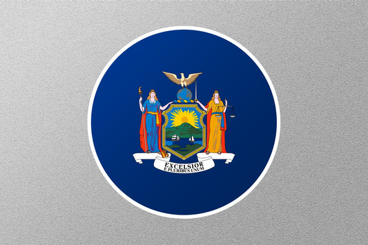 New York State Flag Circle Sticker