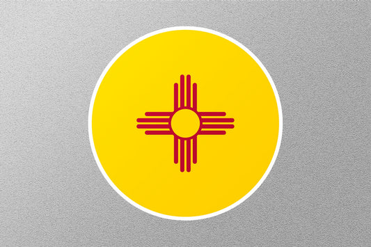 New Mexico State Flag Circle Sticker