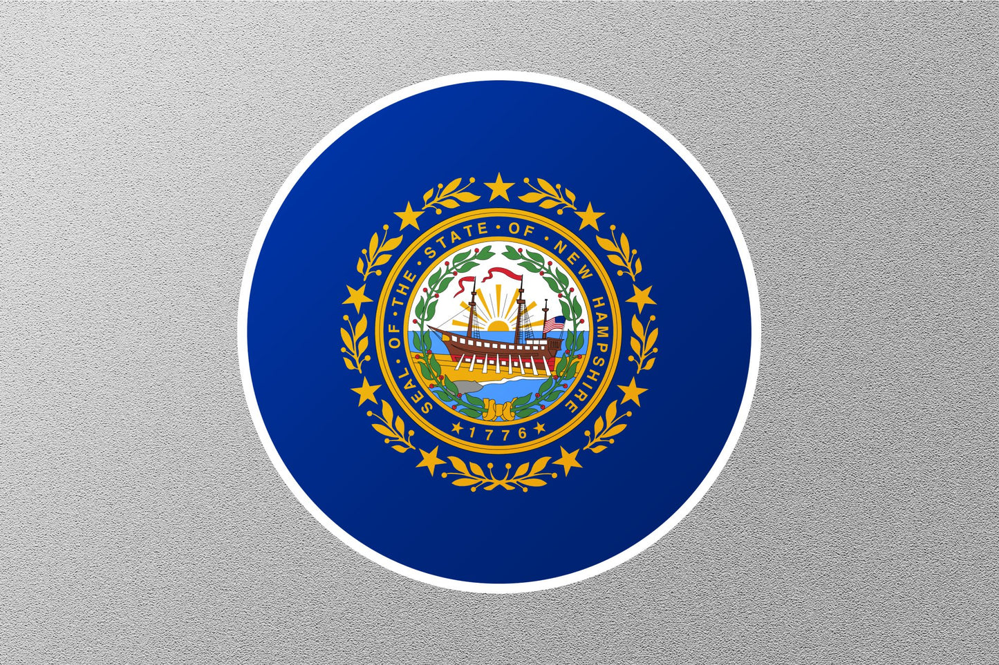 New Hampshire State Flag Circle Sticker