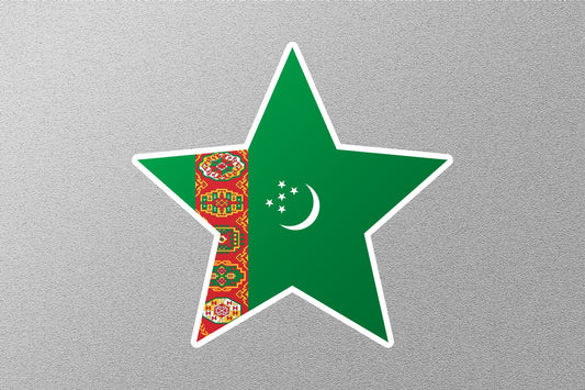 Turkmenistan Star Flag Sticker