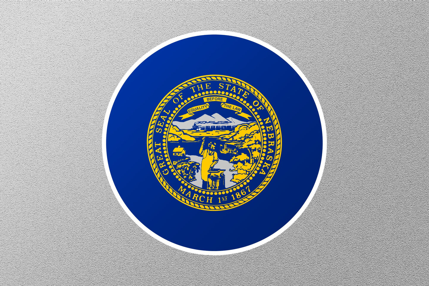Nebraska State Flag Circle Sticker