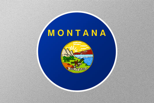 Montana State Flag Circle Sticker