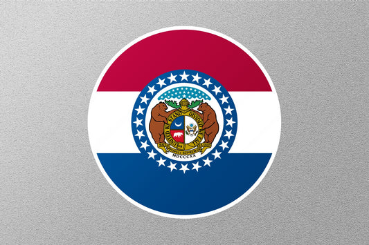 Missouri State Flag Circle Sticker