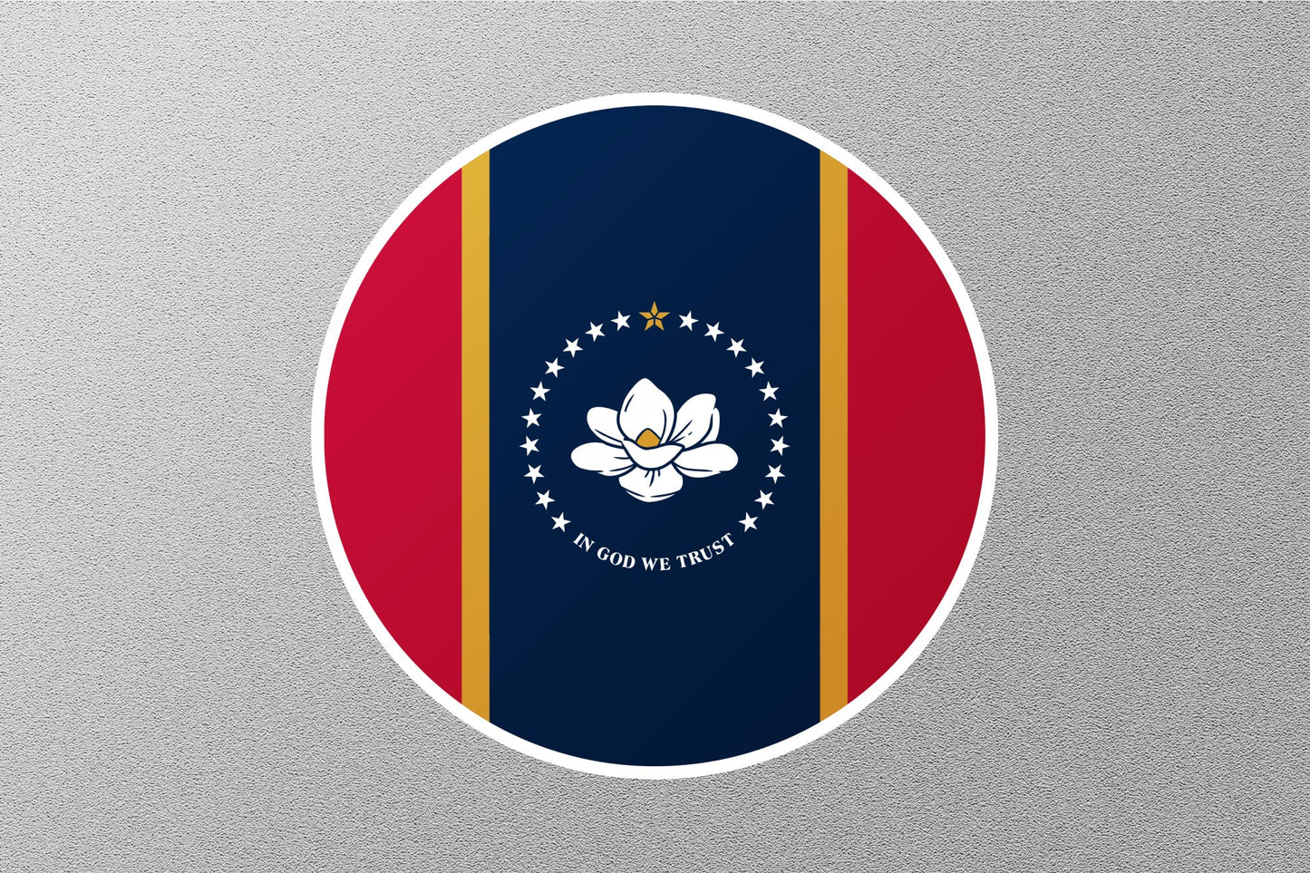 Mississippi State Flag Circle Sticker