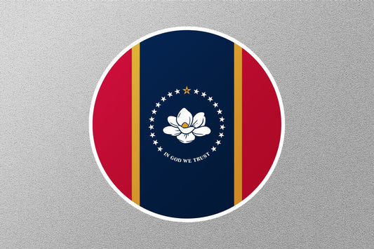 Mississippi State Flag Circle Sticker