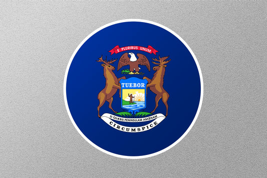 Michigan State Flag Circle Sticker