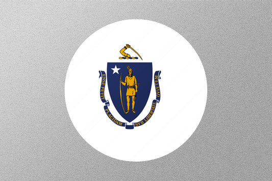Massachusetts State Flag Circle Sticker