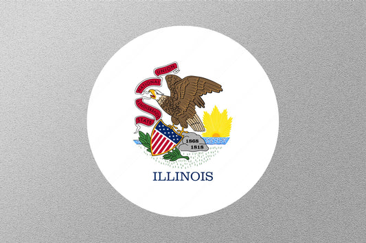 Illinois State Flag Circle Sticker