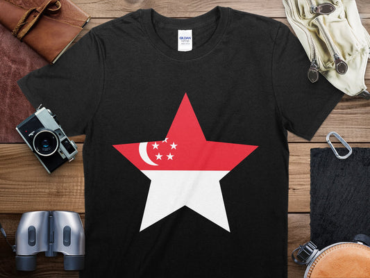 Singapore Star Flag T-Shirt, Singapore Flag Shirt